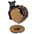 thumbnail image 1 of Black Bear Stump Coaster Set - Bear Cabin Decor Coasters for Drinks Set of 5 - Bear Gifts for Women Coasters and Holder - Birthday Gifts Kitchen Home Decor for Dining Room, 1 of 4