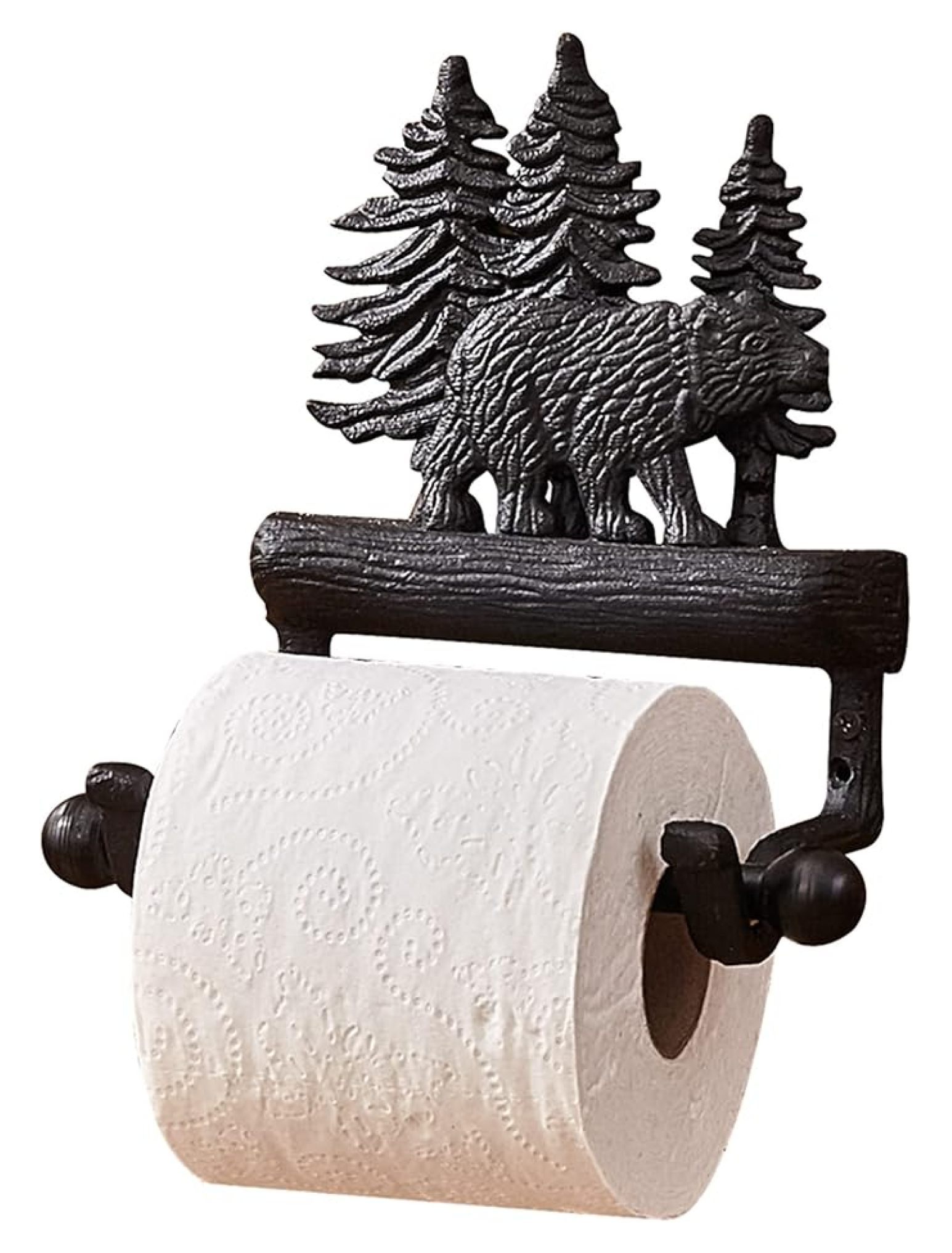 Rustic Deer Antler Toilet Paper Holder - Resin Wall Mounted, Beige, Retro Bathroom & Kitchen Decor