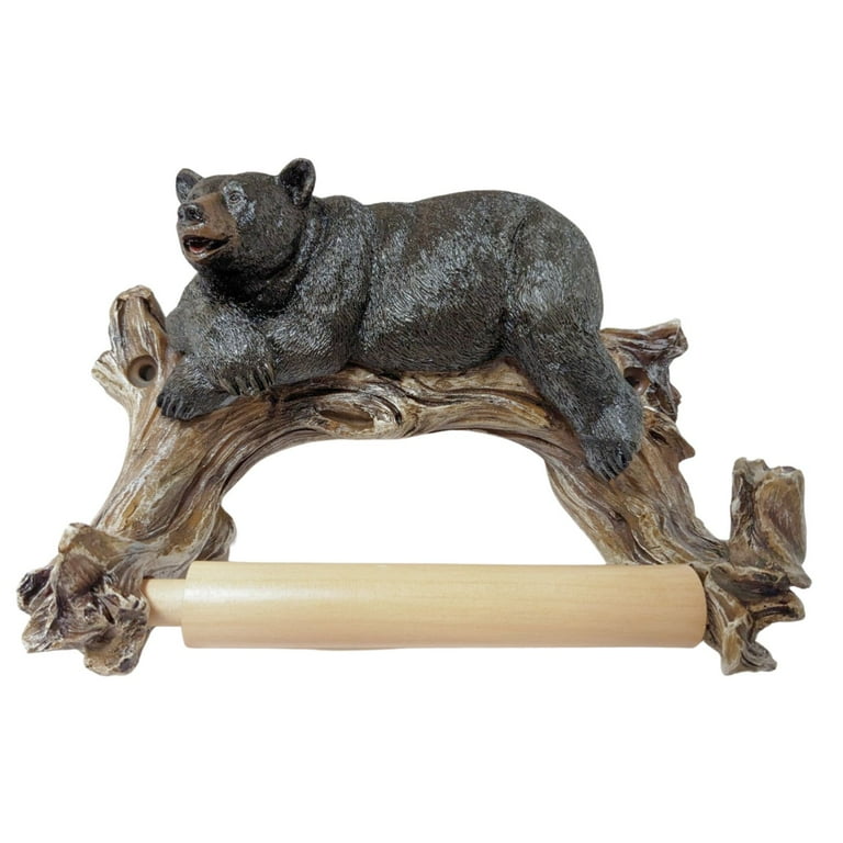 Black Bear Rustic Cabin Lodge Toilet Paper TP Holder Decor Black Bear Rustic Cabin Lodge Toilet Paper TP Holder Decor