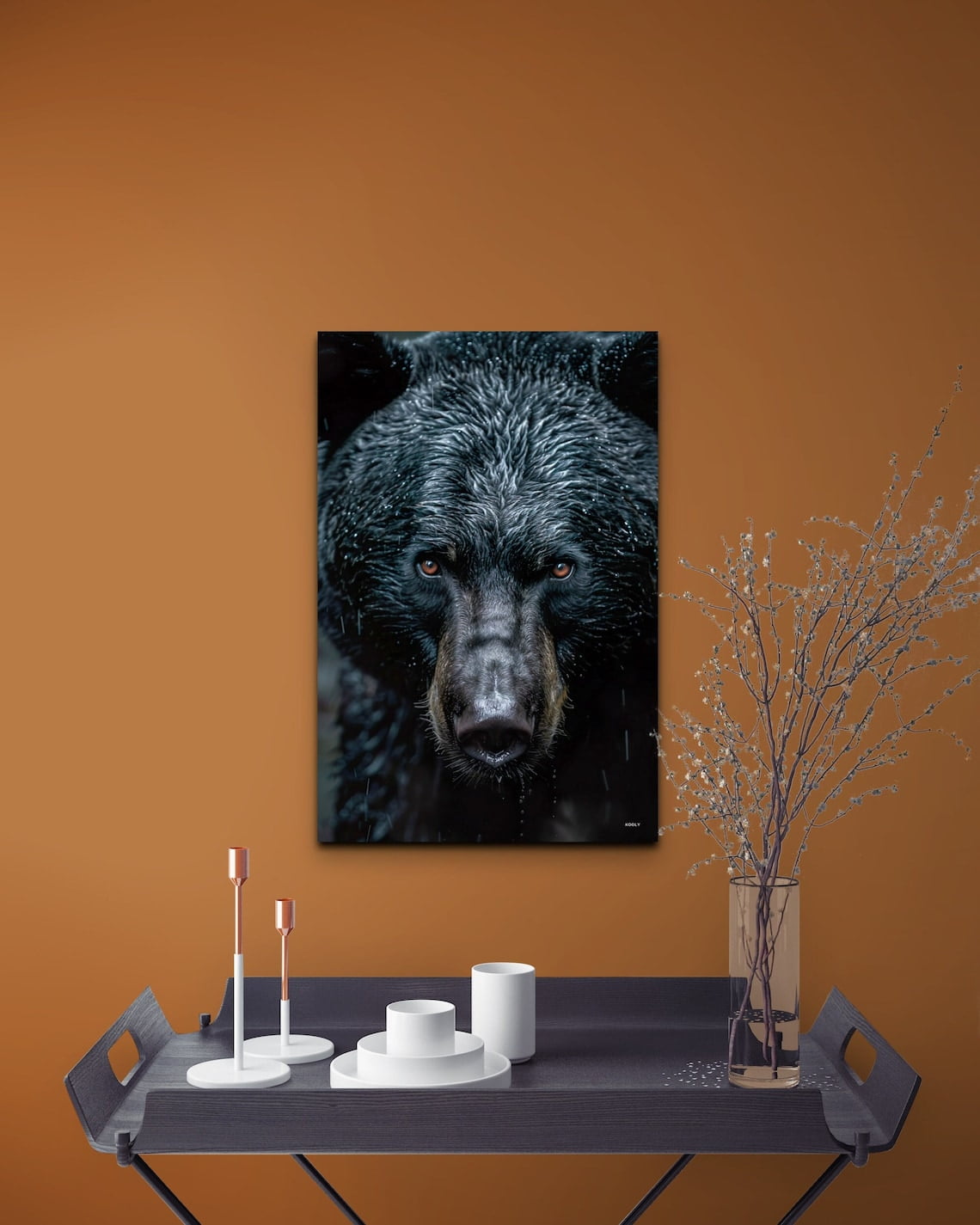 Black Bear Wall Art Print, Bear Face, Home Decor, Animal, Nature Decor