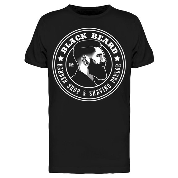 Black Beard Barber Shop T-Shirt Men -Image by Shutterstock, Male Medium