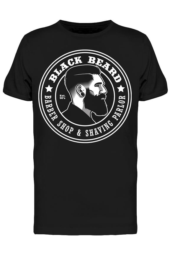 Black Beard Barber Shop T-Shirt Men -Image by Shutterstock, Male Medium