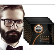 Black Beard Coloring for Men - Instant Darkening Shampoo for Beard, Mustache, Sideburns, and Facial Hair 10 Pack