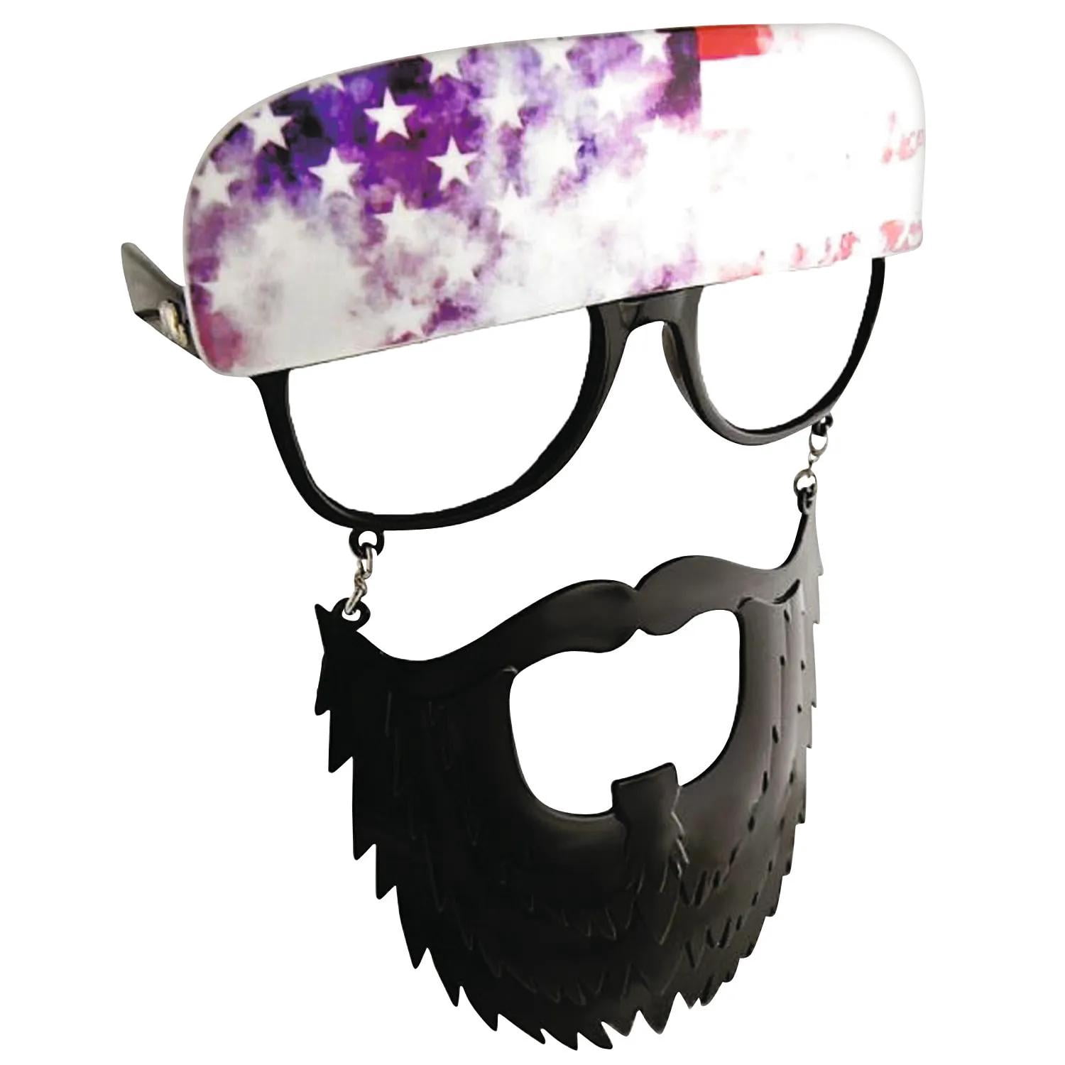 Black Beard Sunstache Clear Adult Halloween Accessory