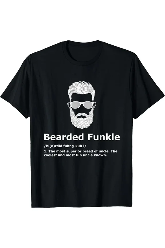 Black Bearded Funkle Men Uncle Definition Graphic T-Shirt