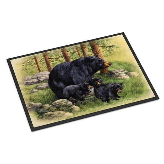 Black Bears by Daphne Baxter Doormat 18x27