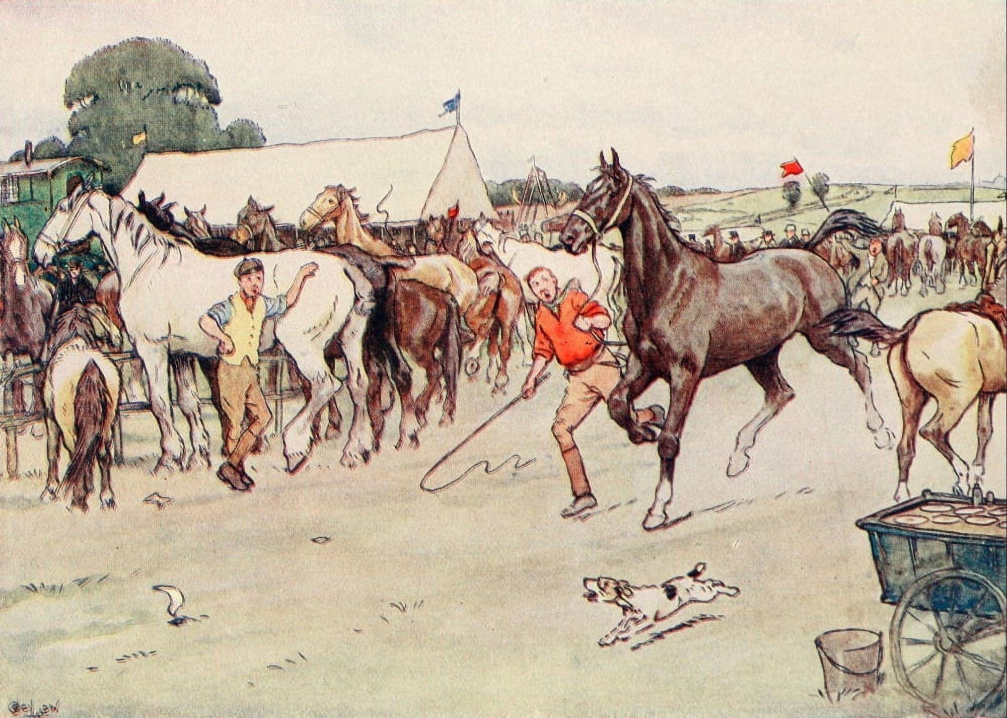Black Beauty 1916 A horse fair Canvas Art - Cecil Aldin (18 x 24)