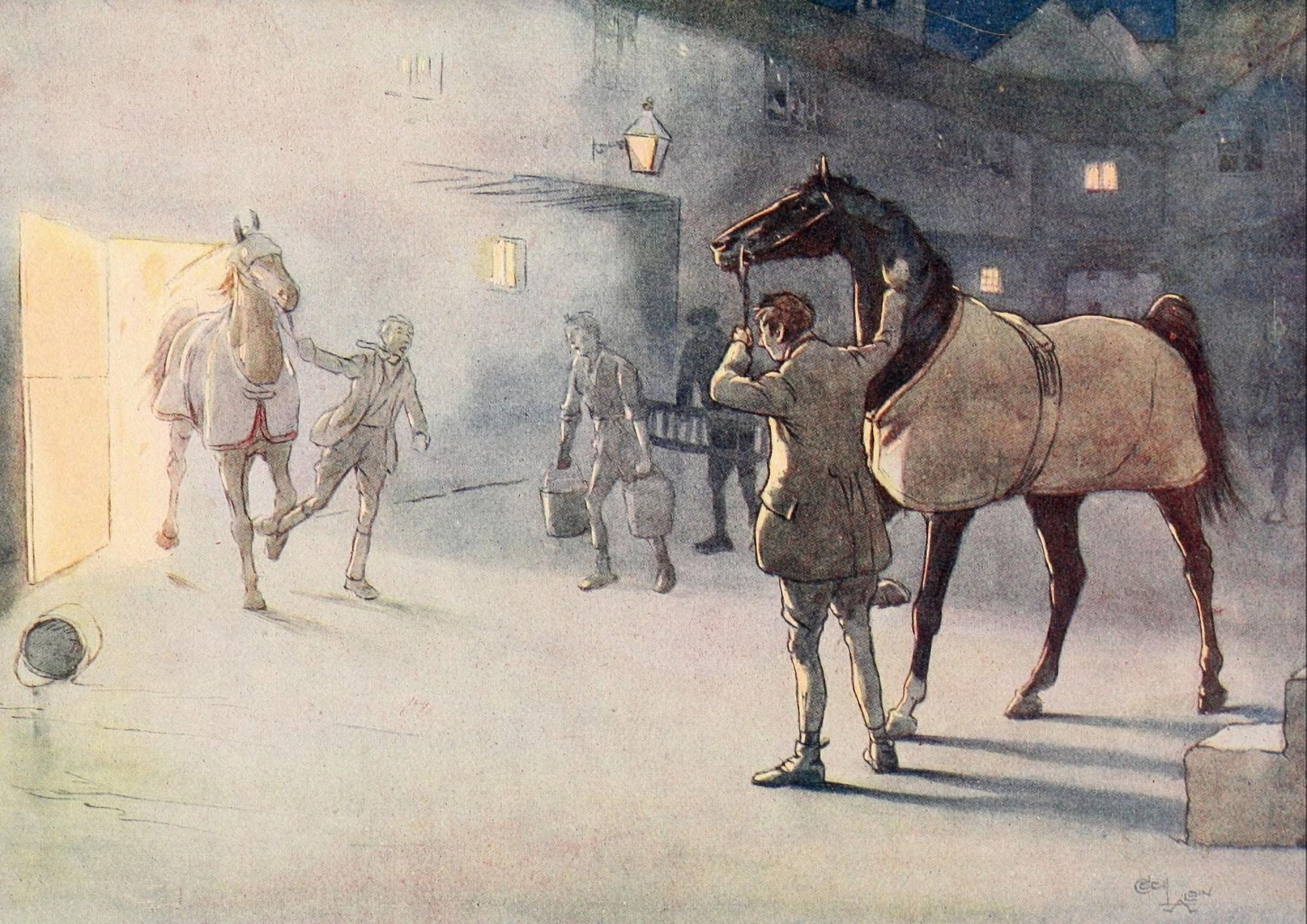 Black Beauty 1916 He led Ginger Canvas Art - Cecil Aldin (18 x 24)