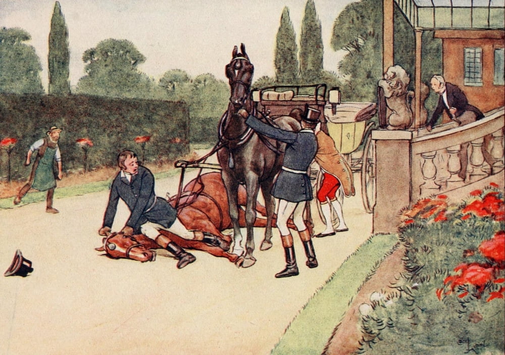 Black Beauty 1916 He stopped her struggling Canvas Art - Cecil Aldin (18 x 24)