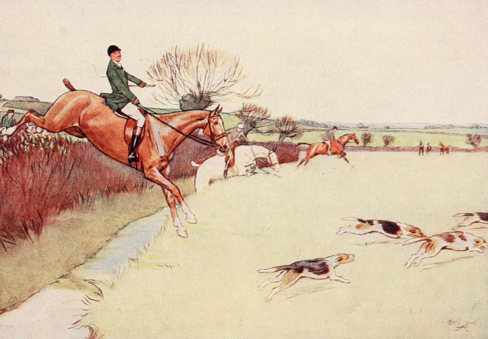 Black Beauty 1916 He took Ginger hunting Canvas Art - Cecil Aldin (18 x 24)
