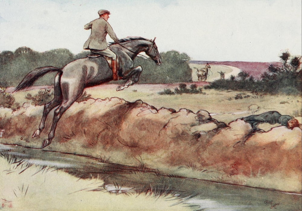 Black Beauty 1916 Leapt the dyke Canvas Art - Cecil Aldin (18 x 24)
