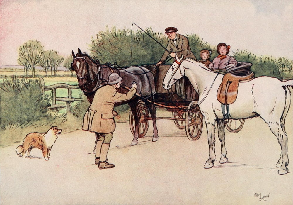 Black Beauty 1916 Picked up a stone Canvas Art - Cecil Aldin (18 x 24)