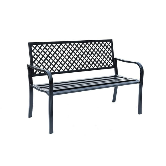 Hi-Line Gift Ltd. Black Beauty- All-Steel Garden Bench for Relaxation