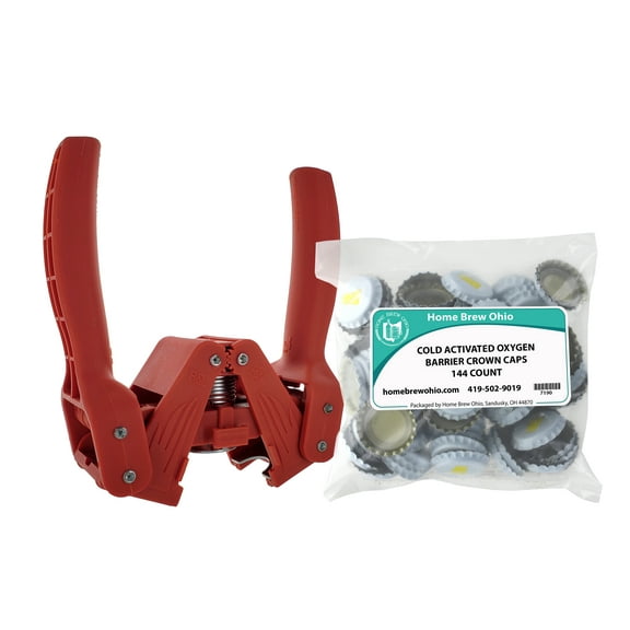 Black Beauty Bottle Capper With Cold Activated Oxygen Barrier Crown Caps-144