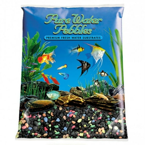Black Beauty Pebble Mix Aquarium Gravel - Premium Freshwater Substrate with Acrylic Coating