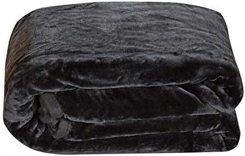Black Bed Blanket Heavy Thick One Ply Faux Korean Mink Blanket King