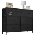 thumbnail image 1 of Black Bedroom Furniture Lockers Assembled Wardrobe Lockers with 7 Storage Spaces, 1 of 7