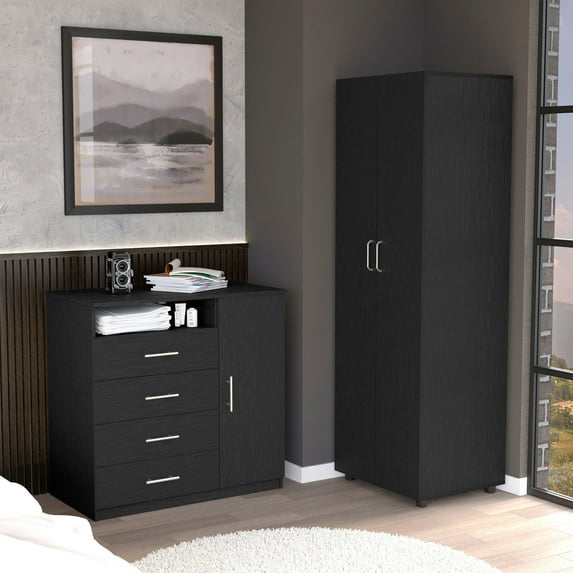 Black Bedroom Furniture Set | Assembly Aided by Clear Step-by-Step Guide | Durable Finish for Everyday Use