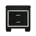 thumbnail image 1 of Black Bedroom Nightstand With Faux Alligator Front, 2 Drawer Slots For Practical Storage Glamourous In Drawers And Ornaments Organization, 1 of 5