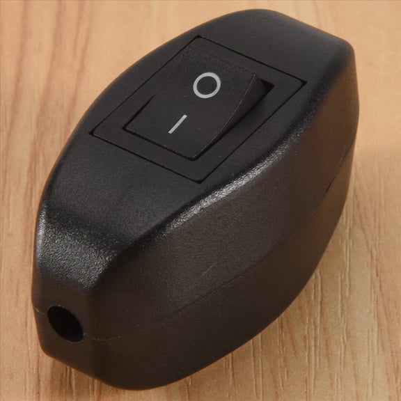 Black Bedroom On Off Button In Line Switch 6A/250VAC 10A/125VAC,1 x In Line Cord Switch,Black