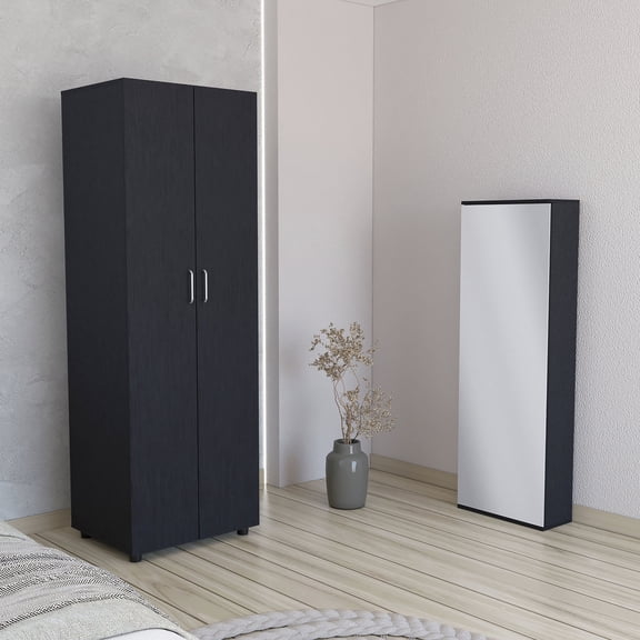 Black Bedroom Set: 2 Pieces with Full Bed / Hassle - free Assembly with Clear Steps