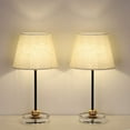 thumbnail image 1 of Black Bedside Nightstand Lamps with Clear Acrylic Base Set of 2, 1 of 9