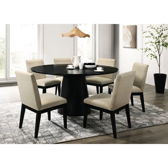 Black & Beige, 7-piece Set - Two-Tone Seat Design - Entertaining Guests - Build Inviting Space