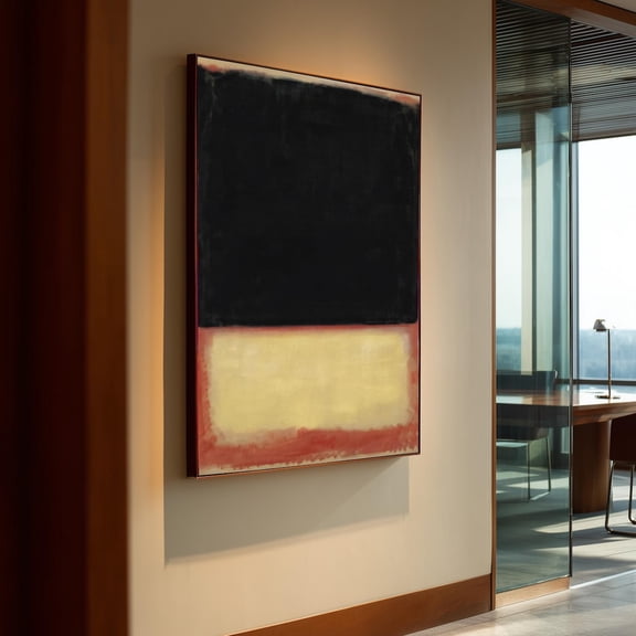 Black Beige Abstract Minimalist Color Block Modern Museum Style Wall Art, Unframed Paper Poster 8x10in