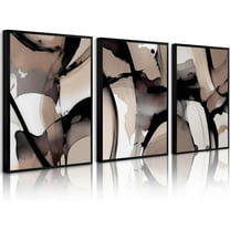 Black Beige Abstract Wall Art Brown Neutral Canvas Wall Decor Minimalist Art Poster Modern Abstract Painting Artwork Watercolor Black Brown Pictures for Living Room Bedroom Unframed