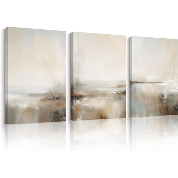 Black Beige Abstract Wall Art Brown Neutral Canvas Wall Decor Minimalist Art Poster Modern Abstract Painting Artwork Watercolor Black Brown Pictures for Living Room Bedroom 12x16 Inch Unframed 3pcs
