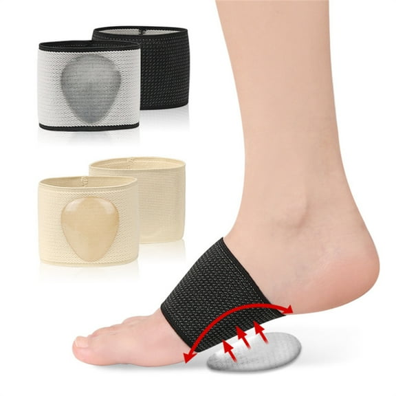 Black +Beige Arch Support Compression Bands,Breathable Foot Pads with Gel Pads,Comfortable Soft Flatfoot Sleeve,Compact Foot Support,for Flat Feet, Arch Pain,Edema Relief (Set of 2)