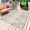 thumbnail image 1 of Black Beige Boho Outdoor Rug 4x6 Ft, Non Slip Washable Area Rug, Vintage Ethnic Tribe Abstract Art Patio Rugs Carpet Runner, Large Floor Mat for Indoor/Outdoor Deck Porch Camping, 1 of 8