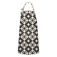 thumbnail image 1 of Black Beige Checkerboard Checkered Pattern Apron-Garden Aprons for Women with Pockets-Cotton Linen Waterproof Kitchen Cooking Gardening Aprons Adjustable for Kitchen,Cooking,BBQ and Salon 33x27 Inch, 1 of 7