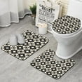 thumbnail image 1 of Black Beige Checkerboard Checkered Pattern Bathroom Rugs Sets 3 Piece,Toilet Cover Set,Absorbent Non Slip Bathroom Mats Sets with U-Shaped Contour Rug Toilet Rug Set, 1 of 5