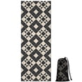 thumbnail image 1 of Black Beige Checkerboard Checkered Pattern Hot Yoga Mat Towel Non Slip for Hot Yoga - Quick-Drying Yoga Mat Cover with 4 Corner Pockets with Travel Bag - Hot Yoga Towel Non Slip 70"x26", 1 of 6