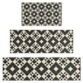 thumbnail image 1 of Black Beige Checkerboard Checkered Pattern Kitchen Rugs Sets Of 3,Kitchen Runner Rugs Non Skid Washable,Decorative Kitchen Floor Mats for Kitchen,Sink,Laundry,17"x30"+ 17"x47" + 17"x59", 1 of 6