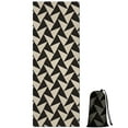 thumbnail image 1 of Black Beige Chevron Pattern Hot Yoga Mat Towel Non Slip for Hot Yoga - Quick-Drying Yoga Mat Cover with 4 Corner Pockets with Travel Bag - Hot Yoga Towel Non Slip 74"x26", 1 of 6