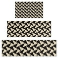 thumbnail image 1 of Black Beige Chevron Pattern Kitchen Rugs Sets Of 3,Kitchen Runner Rugs Non Skid Washable,Decorative Kitchen Floor Mats for Kitchen,Sink,Laundry,17"x30"+ 17"x47" + 17"x59", 1 of 6