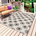thumbnail image 1 of Black Beige Dandelion Outdoor Rug for Patio/Deck/Porch, Non-Slip Large Area Rug 5 x 7 Ft, Farmhouse Botanical Blossom Indoor Outdoor Rugs Washable Area Rugs, Reversible Camping Rug Carpet Runner, 1 of 8