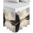thumbnail image 1 of Black Beige Lake Wrap Around Bed Skirts for Queen Bed 16" Drop, Bed Skirt with Adjustable Elastic Belt Dust Ruffle Bed Valance for Bedroom Hotel Luxury Abstract Aesthetics Mysterious Bed Frame Cover, 1 of 7