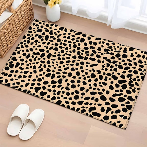 Black Beige Modern Bathroom Mats 2x3 FT, Non Slip Small Kitchen Mat, Abstract Art Retro Washable Soft Backed Front Door Throw Rugs Non-Shedding Indoor Outdoor Doormat for Entryway Sink