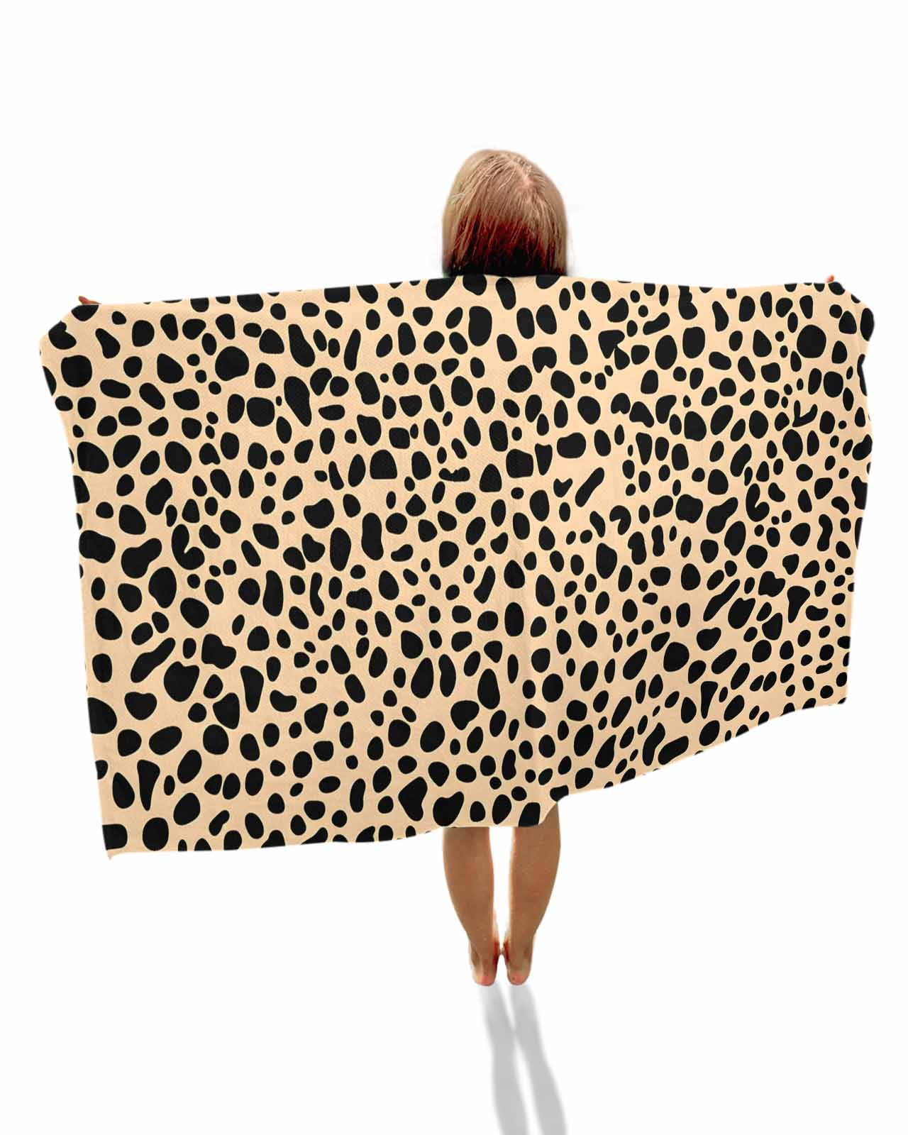 Black Beige Modern Beach Towels Oversized Super Absorbent, Abstract Art Retro Lightweight Bath Towel Quick Dry Sets For Bathroom/Pool/Rv Camping/Beach Play/Gym Room/Picnic 35"x70"
