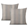 thumbnail image 1 of Black & Beige Modern Boho Pillow Covers 16x16inch, Decorative Stripe Patchwork Design (Set of 2), 1 of 1
