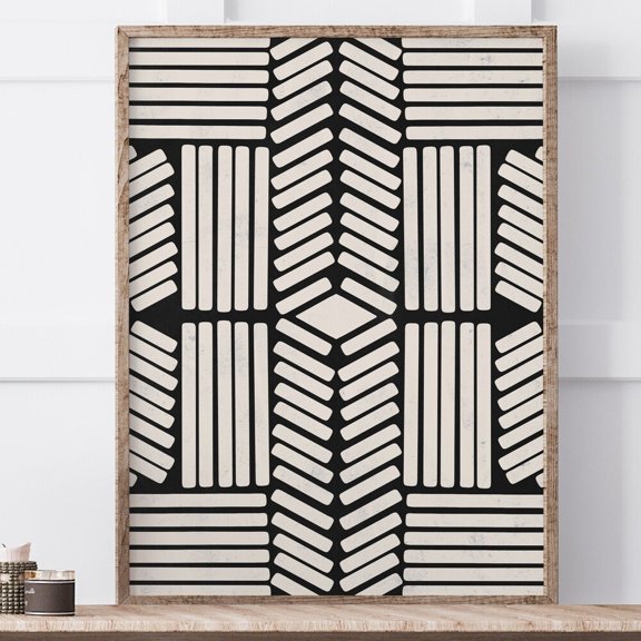 Black Beige Print, Geometric Wall Art, Minimalist Lines Art, Wall Art, Abstract Line Art, Geometric Strokes Print UNFRAMED PAPER POSTER, Home Decor, Vintage Gift, Living Room Dercor