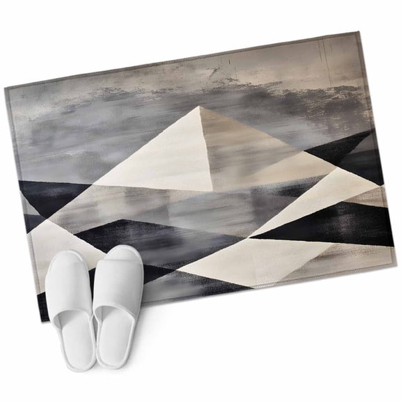 Black Beige Rhombus Large Area Rugs for Bedroom Living Room, Soft Non Slip Carpet Bedside Rug, Geometric Abstract Art Rectangular Floor Cover Kitchen Accent Rug 2'x3' for Dining Room/Office