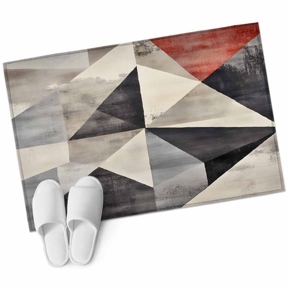 Black Beige Rhombus Large Area Rugs for Bedroom Living Room, Soft Non Slip Carpet Bedside Rug, Vintage Geometric Art Rectangular Floor Cover Kitchen Accent Rug 2'x3' for Dining Room/Office