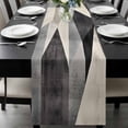 thumbnail image 1 of Black Beige Rhombus Table Runner 72 Inches Long, Vintage Geometric Art Kitchen Coffee Dining Table Decoration for Home Party Birthday Wedding Home Decor 16x72 Inches, 1 of 8