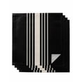thumbnail image 1 of Black Beige Striped Cloth Napkins Set of 4 Reusable Dinner Napkins, Modern Farmhouse Retro Lines Cocktail Napkin Washable Table Napkins for Wedding/Holiday Party/Baby Shower 20"x20", 1 of 7