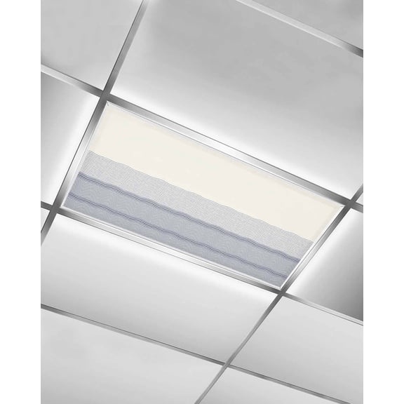 Black Beige Striped Fluorescent Light Covers for Ceiling Lights 4x2 feet, 1 Pack Magnetic Light Filters for Classroom, Farmhouse Stripes Fluorescent Light Shade Panel for Office School Drop Home