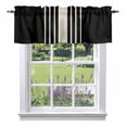 thumbnail image 1 of Black Beige Striped Kitchen Curtain Valances for Windows Farmhouse Short Curtains, Modern Farmhouse Retro Lines Rod Pocket Valance Curtain for Bedroom Cafe Living Room, 1 of 8